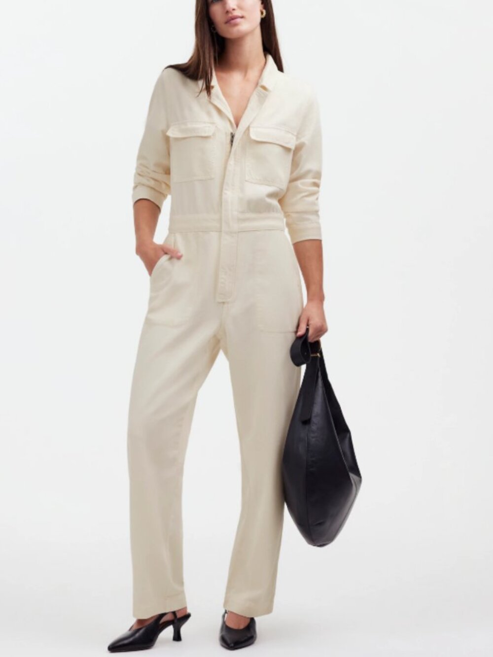 NWOT MADEWELL Utility Coveralls in Dewitt Wash Garment Dyed in Vintage Ivory